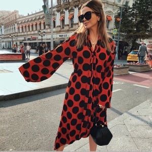 Zara dress red & black dress w/ bow season L ❤️🖤